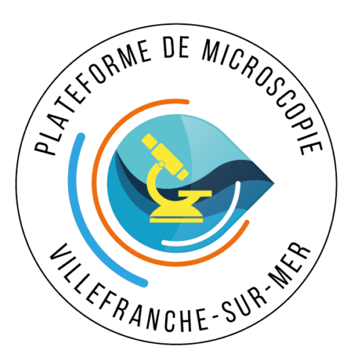 Logo de la plateforme de microscopie IMEV-EMBRC de Villefranche-sur-Mer, conçu par Mohamed Khamla